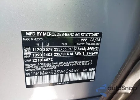 2025 Mercedes-Benz Glb 250 from USA, damaged, VIN W1N4M4GB3SW426469